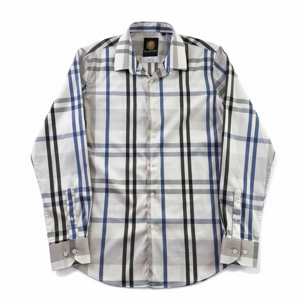 Platini Men's Pink Long Sleeve Button Down Shirt - Size M NWD